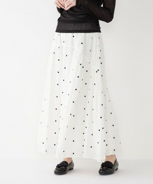 SHIPS / シップス ロング・マキシ丈スカート | SHIPS Colors:〈手洗い可能〉コットンオーガンジー ドット エンブロイダリー スカート | 詳細9