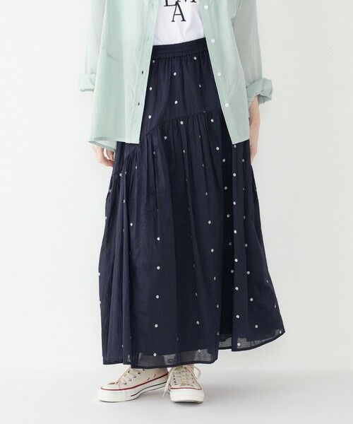 SHIPS / シップス ロング・マキシ丈スカート | SHIPS Colors:〈手洗い可能〉コットンオーガンジー ドット エンブロイダリー スカート | 詳細21