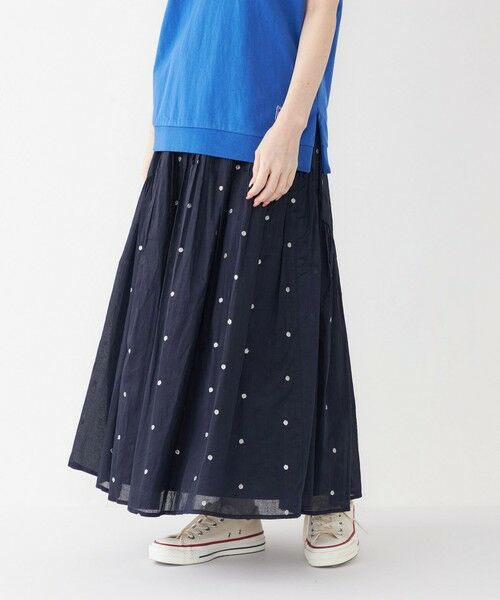 SHIPS / シップス ロング・マキシ丈スカート | SHIPS Colors:〈手洗い可能〉コットンオーガンジー ドット エンブロイダリー スカート | 詳細25