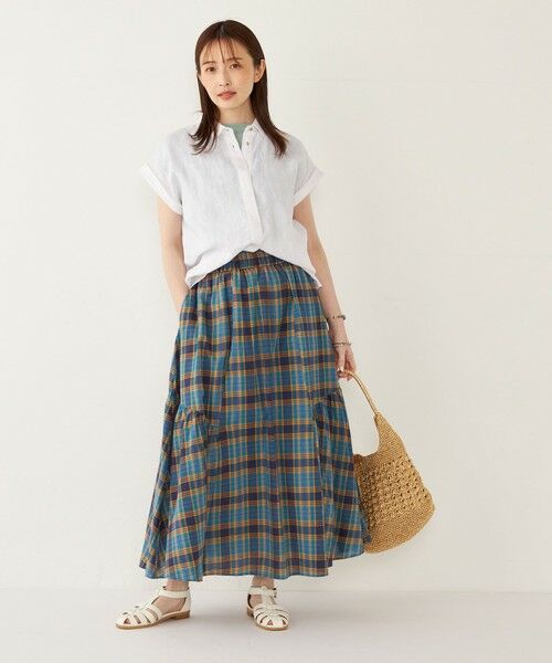 SHIPS / シップス ロング・マキシ丈スカート | SHIPS Colors:〈手洗い可能〉マドラスチェック ギャザー スカート◇ | 詳細25