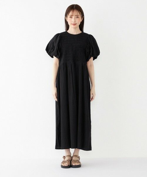 SHIPS / シップス ロング・マキシ丈ワンピース | SHIPS Colors:〈手洗い可能〉キュプラコットン シャーリング ワンピース | 詳細3