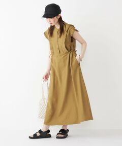 SHIPS / シップス ロング・マキシ丈ワンピース | SHIPS Colors:〈手洗い可能〉プリーツ デザイン シャツ ワンピース◇