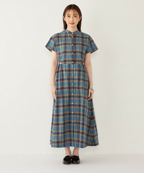 SHIPS / シップス ロング・マキシ丈ワンピース | SHIPS Colors:〈手洗い可能〉マドラスチェック ウエスト タブ ワンピース◇ | 詳細13
