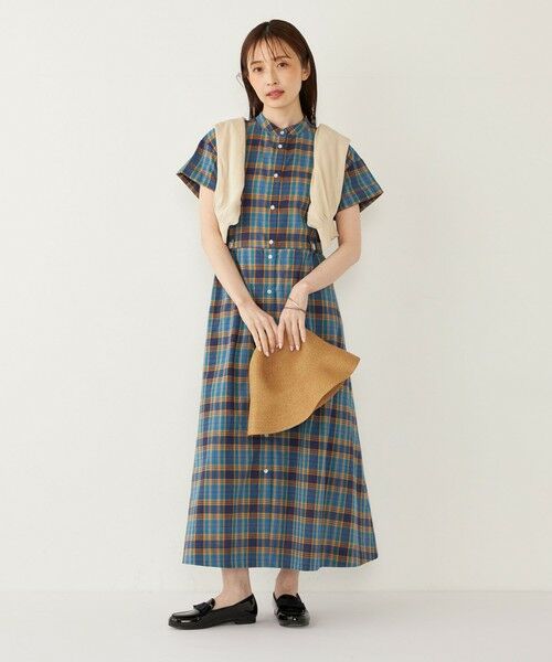 SHIPS / シップス ロング・マキシ丈ワンピース | SHIPS Colors:〈手洗い可能〉マドラスチェック ウエスト タブ ワンピース◇ | 詳細17