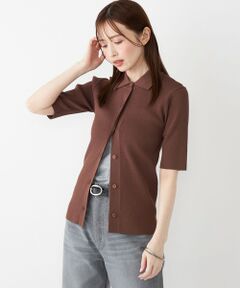 SHIPS / シップス ニット・セーター | SHIPS Colors:〈手洗い可能〉リブ ショートスリーブ ニット ポロ