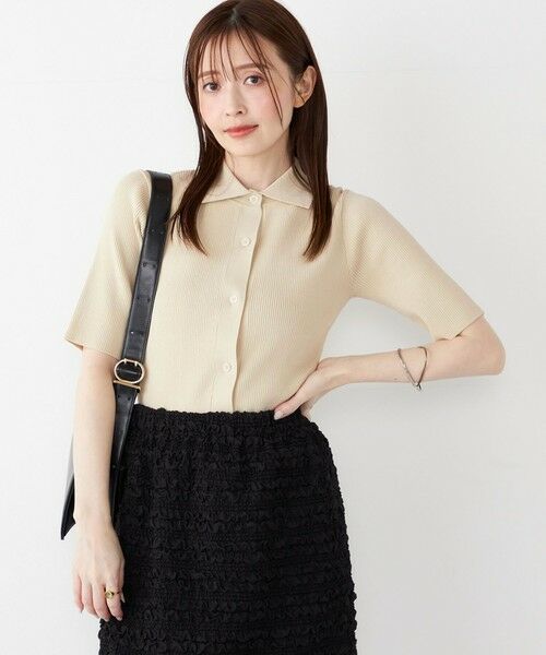 SHIPS / シップス ニット・セーター | SHIPS Colors:〈手洗い可能〉リブ ショートスリーブ ニット ポロ | 詳細4