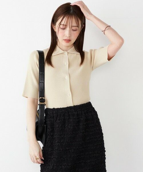 SHIPS / シップス ニット・セーター | SHIPS Colors:〈手洗い可能〉リブ ショートスリーブ ニット ポロ | 詳細5