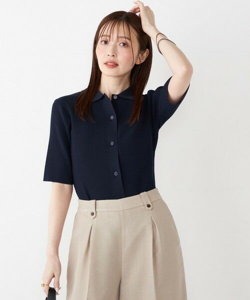 SHIPS / シップス ニット・セーター | SHIPS Colors:〈手洗い可能〉リブ ショートスリーブ ニット ポロ | 詳細27