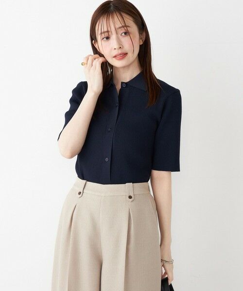 SHIPS / シップス ニット・セーター | SHIPS Colors:〈手洗い可能〉リブ ショートスリーブ ニット ポロ | 詳細28