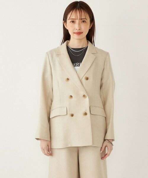 SHIPS / シップス テーラードジャケット | SHIPS Colors:〈手洗い可能〉リネン ミックス ラメ ダブル ジャケット | 詳細3