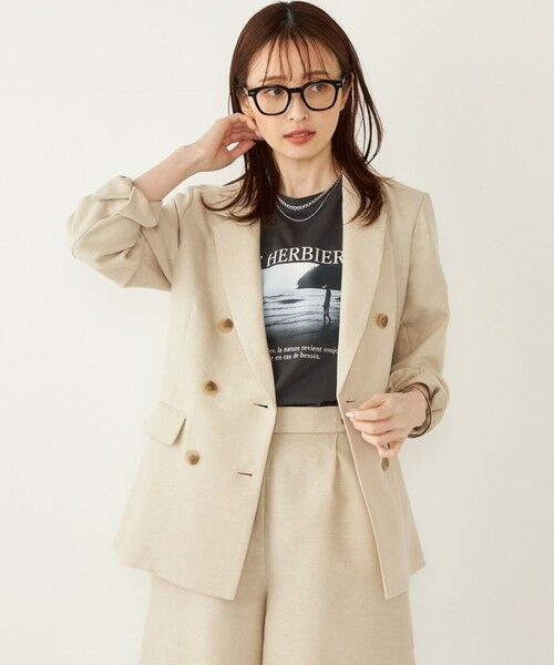 SHIPS / シップス テーラードジャケット | SHIPS Colors:〈手洗い可能〉リネン ミックス ラメ ダブル ジャケット | 詳細8