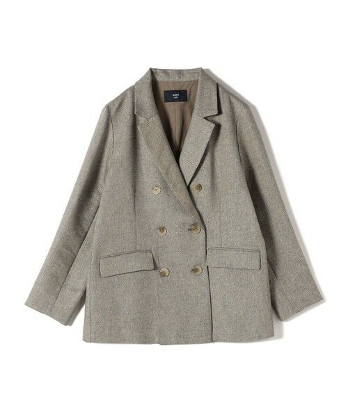 SHIPS for women/シップスウィメン SHIPS Colors:〈手洗い可能〉リネン ミックス ラメ ダブル ジャケット グレー ONE SIZE SHIPS for women/シップスウィメン SHIPS Colors:〈手洗い可能〉リネン ミックス ラメ ダブル ジャケット グレー ONE SIZE