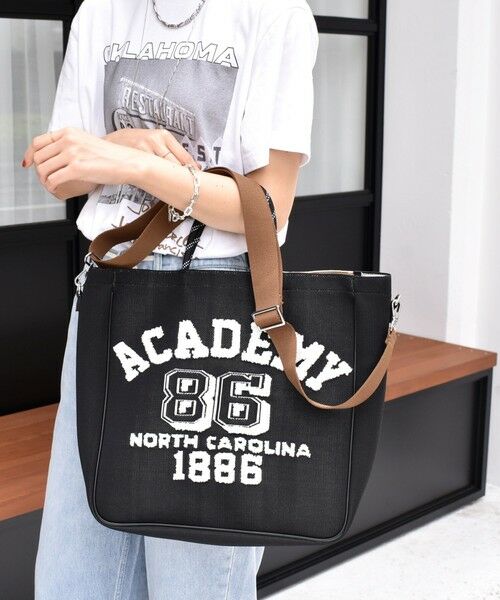 SHIPS / シップス ショルダーバッグ | カレッジ レオパード ジャカード A4 バッグ(ブラック)