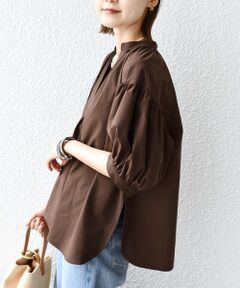 SHIPS / シップス シャツ・ブラウス | 〈接触冷感 / 撥水加工〉TEX BRID(R)タフタ スキッパー 5分袖 ブラウス