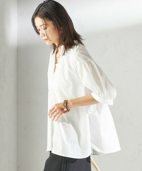 SHIPS / シップス シャツ・ブラウス | 〈接触冷感 / 撥水加工〉TEX BRID(R)タフタ スキッパー 5分袖 ブラウス | 詳細11