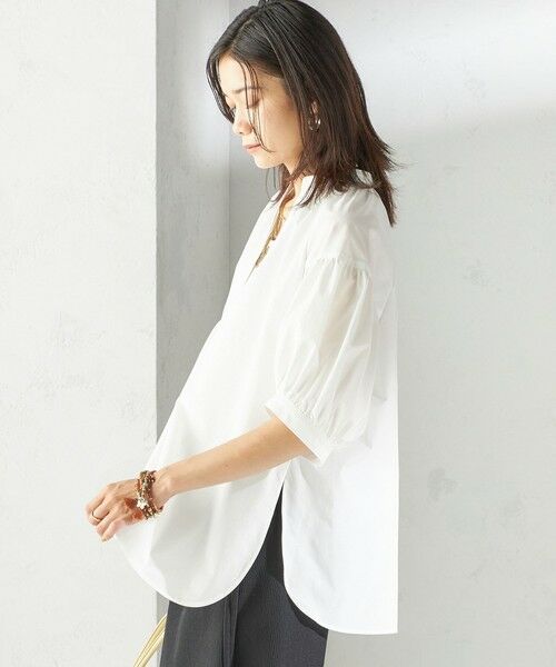 SHIPS / シップス シャツ・ブラウス | 〈接触冷感 / 撥水加工〉TEX BRID(R)タフタ スキッパー 5分袖 ブラウス | 詳細12