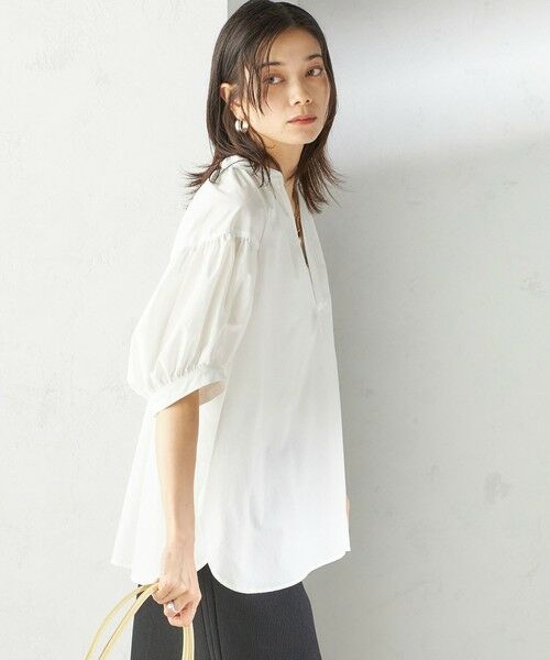 SHIPS / シップス シャツ・ブラウス | 〈接触冷感 / 撥水加工〉TEX BRID(R)タフタ スキッパー 5分袖 ブラウス | 詳細14