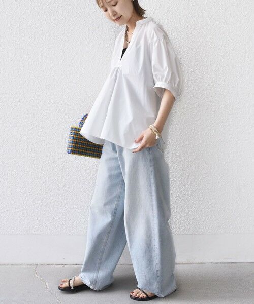 SHIPS / シップス シャツ・ブラウス | 〈接触冷感 / 撥水加工〉TEX BRID(R)タフタ スキッパー 5分袖 ブラウス | 詳細16