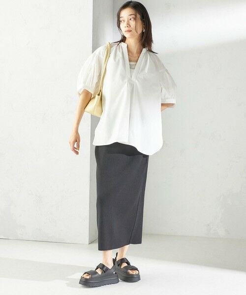 SHIPS / シップス シャツ・ブラウス | 〈接触冷感 / 撥水加工〉TEX BRID(R)タフタ スキッパー 5分袖 ブラウス | 詳細5