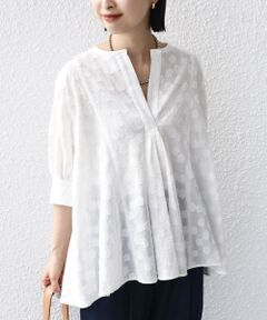 SHIPS / シップス シャツ・ブラウス | 【WEB限定】〈手洗い可能〉コットン ジャカード フレア ブラウス