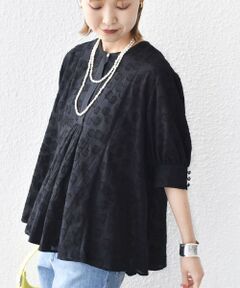 SHIPS / シップス シャツ・ブラウス | 【WEB限定】〈手洗い可能〉コットン ジャカード フレア ブラウス