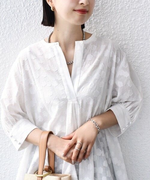 SHIPS / シップス シャツ・ブラウス | 【WEB限定】〈手洗い可能〉コットン ジャカード フレア ブラウス | 詳細10