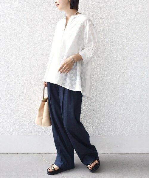 SHIPS / シップス シャツ・ブラウス | 【WEB限定】〈手洗い可能〉コットン ジャカード フレア ブラウス | 詳細2