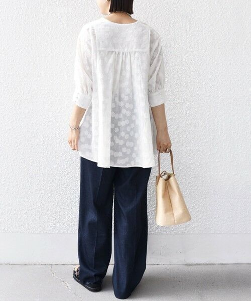 SHIPS / シップス シャツ・ブラウス | 【WEB限定】〈手洗い可能〉コットン ジャカード フレア ブラウス | 詳細3