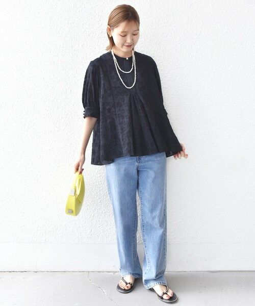 SHIPS / シップス シャツ・ブラウス | 【WEB限定】〈手洗い可能〉コットン ジャカード フレア ブラウス | 詳細14