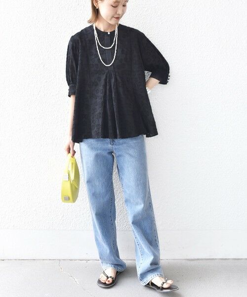 SHIPS / シップス シャツ・ブラウス | 【WEB限定】〈手洗い可能〉コットン ジャカード フレア ブラウス | 詳細15