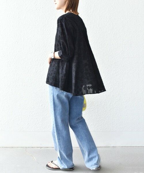 SHIPS / シップス シャツ・ブラウス | 【WEB限定】〈手洗い可能〉コットン ジャカード フレア ブラウス | 詳細16