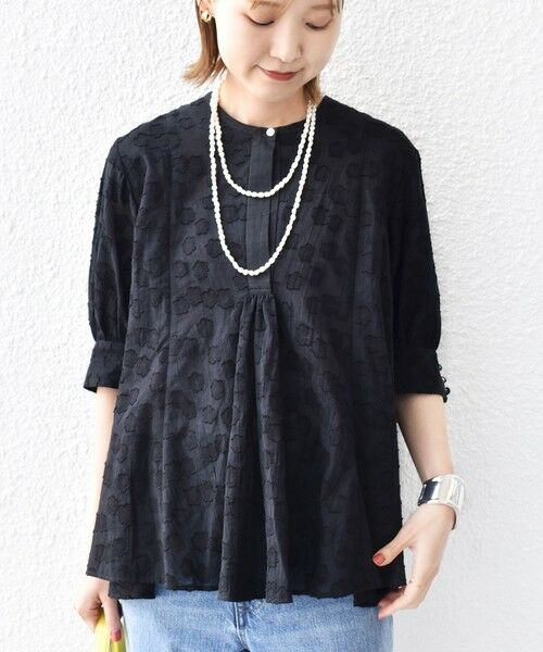 SHIPS / シップス シャツ・ブラウス | 【WEB限定】〈手洗い可能〉コットン ジャカード フレア ブラウス | 詳細19