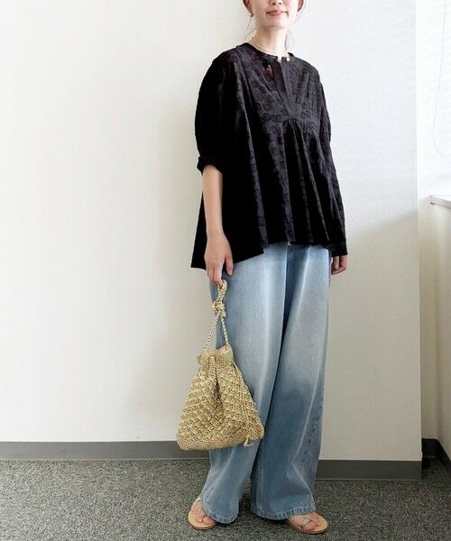 SHIPS / シップス シャツ・ブラウス | 【WEB限定】〈手洗い可能〉コットン ジャカード フレア ブラウス | 詳細24