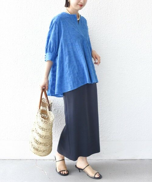 SHIPS / シップス シャツ・ブラウス | 【WEB限定】〈手洗い可能〉コットン ジャカード フレア ブラウス | 詳細30