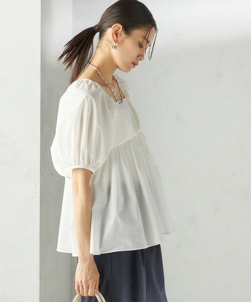 SHIPS / シップス シャツ・ブラウス | 〈手洗い可能〉ストレッチ タフタ ウエスト ギャザー ブラウス | 詳細11