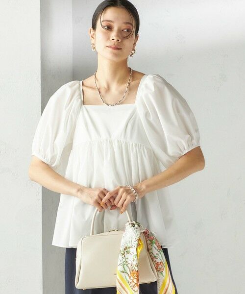 SHIPS / シップス シャツ・ブラウス | 〈手洗い可能〉ストレッチ タフタ ウエスト ギャザー ブラウス | 詳細12