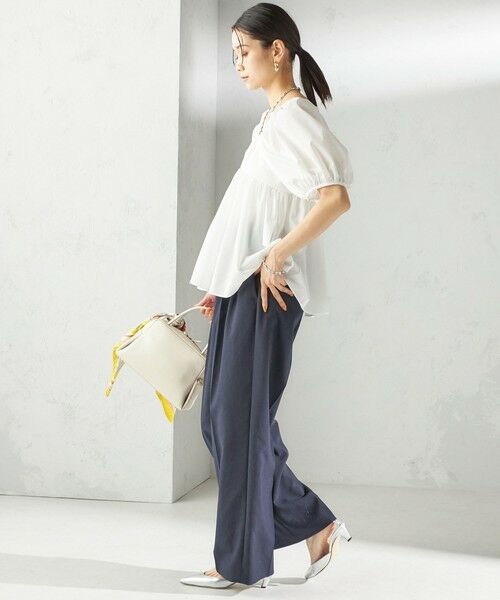 SHIPS / シップス シャツ・ブラウス | 〈手洗い可能〉ストレッチ タフタ ウエスト ギャザー ブラウス | 詳細3