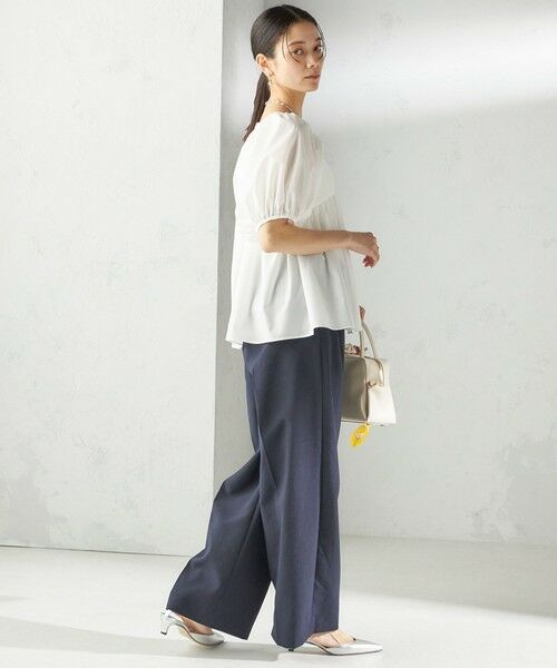 SHIPS / シップス シャツ・ブラウス | 〈手洗い可能〉ストレッチ タフタ ウエスト ギャザー ブラウス | 詳細5