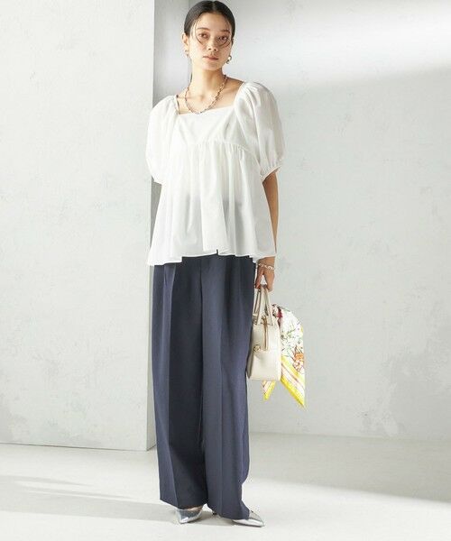 SHIPS / シップス シャツ・ブラウス | 〈手洗い可能〉ストレッチ タフタ ウエスト ギャザー ブラウス | 詳細6