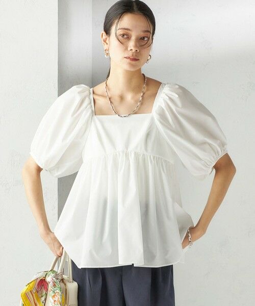 SHIPS / シップス シャツ・ブラウス | 〈手洗い可能〉ストレッチ タフタ ウエスト ギャザー ブラウス | 詳細7