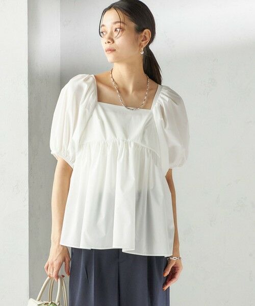 SHIPS / シップス シャツ・ブラウス | 〈手洗い可能〉ストレッチ タフタ ウエスト ギャザー ブラウス | 詳細8