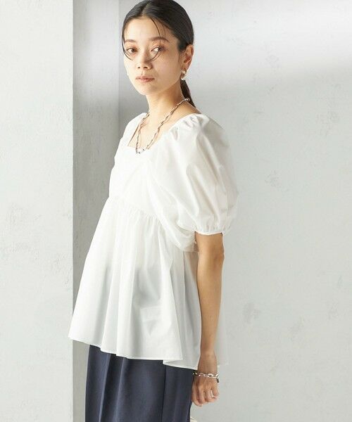 SHIPS / シップス シャツ・ブラウス | 〈手洗い可能〉ストレッチ タフタ ウエスト ギャザー ブラウス | 詳細9