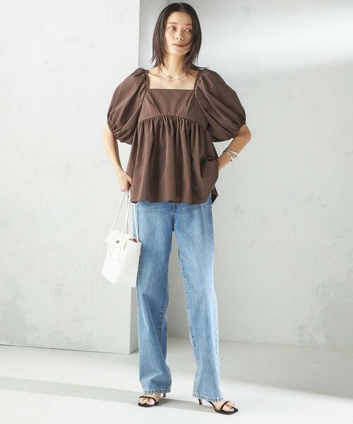 SHIPS / シップス シャツ・ブラウス | 〈手洗い可能〉ストレッチ タフタ ウエスト ギャザー ブラウス | 詳細15
