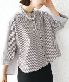 SHIPS / シップス シャツ・ブラウス | 【WEB限定】〈手洗い可能〉ブロード ストライプ / 無地 切替 パッチワーク シャツ