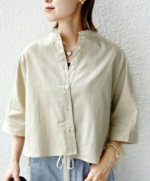 SHIPS / シップス シャツ・ブラウス | 【WEB限定】〈手洗い可能〉ブロード ストライプ / 無地 切替 パッチワーク シャツ | 詳細10