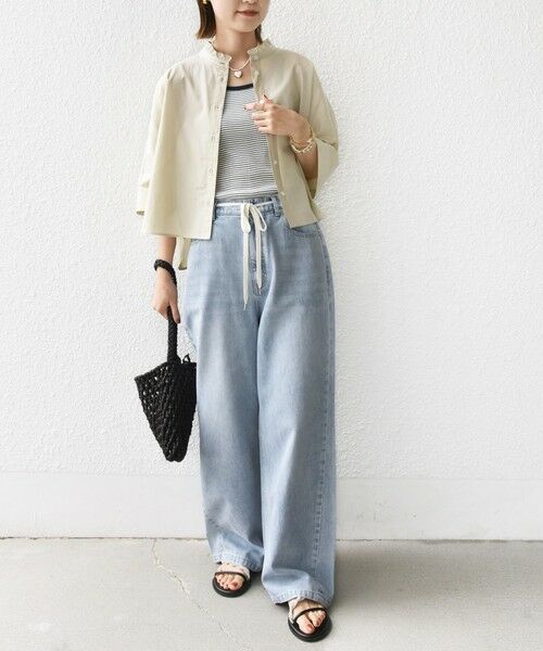 SHIPS / シップス シャツ・ブラウス | 【WEB限定】〈手洗い可能〉ブロード ストライプ / 無地 切替 パッチワーク シャツ | 詳細2