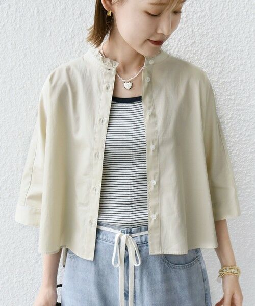SHIPS / シップス シャツ・ブラウス | 【WEB限定】〈手洗い可能〉ブロード ストライプ / 無地 切替 パッチワーク シャツ | 詳細4