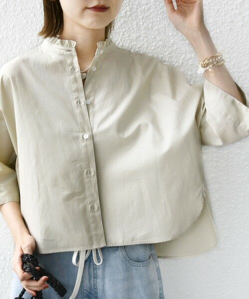 SHIPS / シップス シャツ・ブラウス | 【WEB限定】〈手洗い可能〉ブロード ストライプ / 無地 切替 パッチワーク シャツ | 詳細8