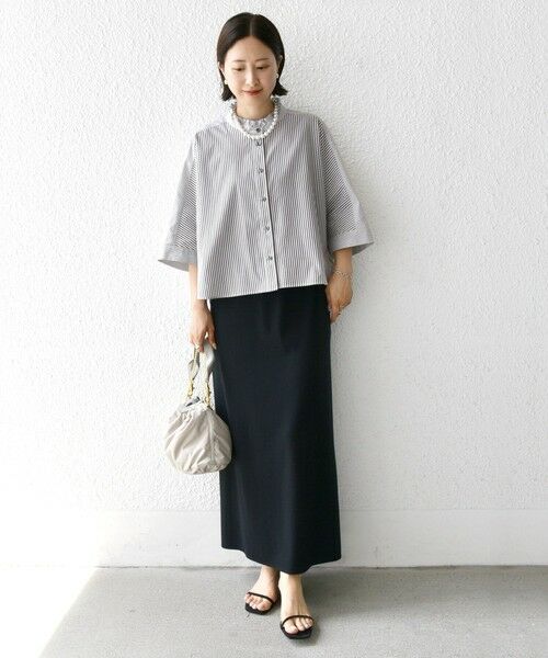 SHIPS / シップス シャツ・ブラウス | 【WEB限定】〈手洗い可能〉ブロード ストライプ / 無地 切替 パッチワーク シャツ | 詳細14