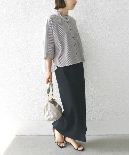 SHIPS / シップス シャツ・ブラウス | 【WEB限定】〈手洗い可能〉ブロード ストライプ / 無地 切替 パッチワーク シャツ | 詳細17